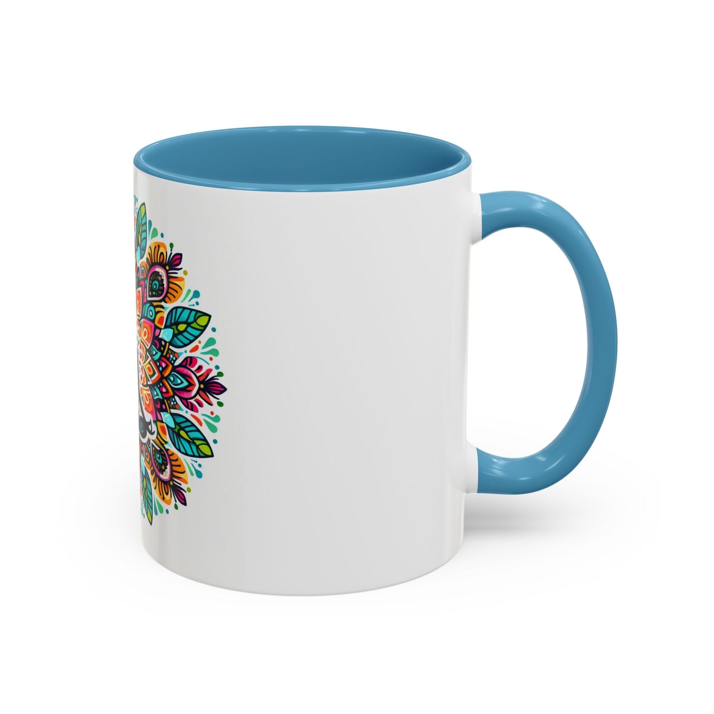 Meditation Design Accent Coffee Mug - Colorful Yoga Gift for Mindfulness Lovers