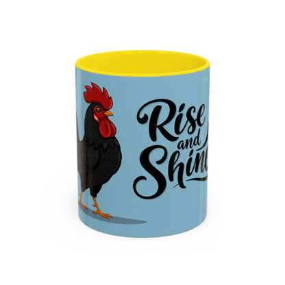 Rise and Shine Rooster Coffee Mug - Motivational Accent Mug for Coffee Lovers