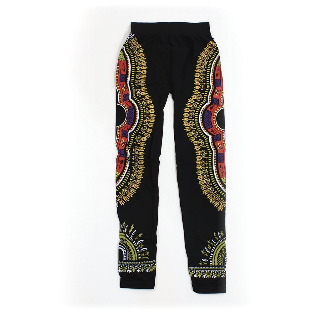 Traditional Print Black Leggings