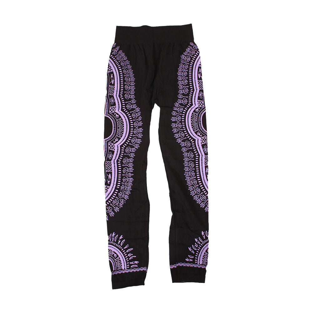 Traditional Print Black Leggings